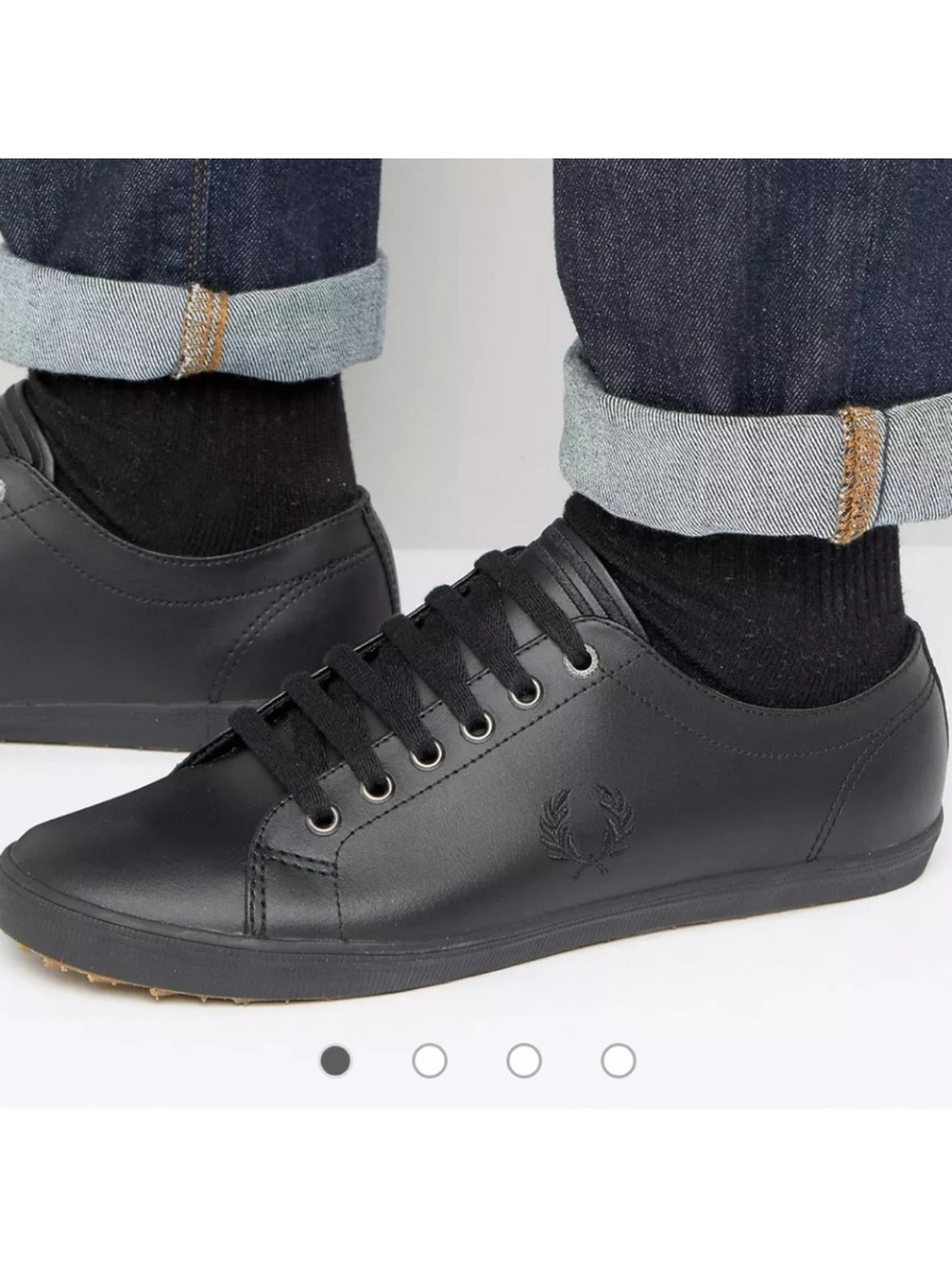 Fred Perry Kingston Leather Sneakers in Black 9